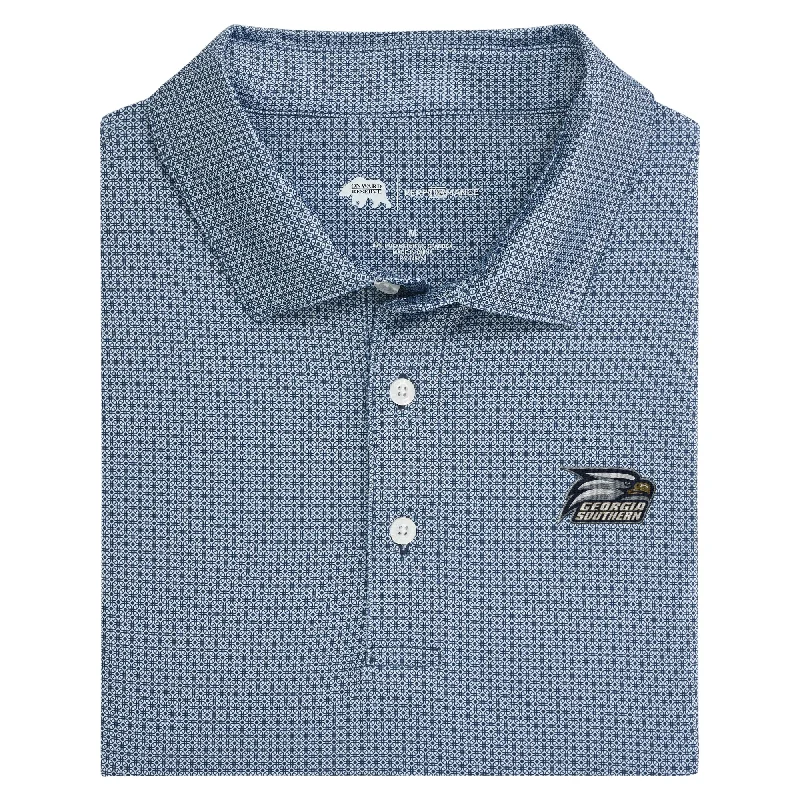 men's tech fabric polo shirts-Georgia Southern Range Printed Performance Polo