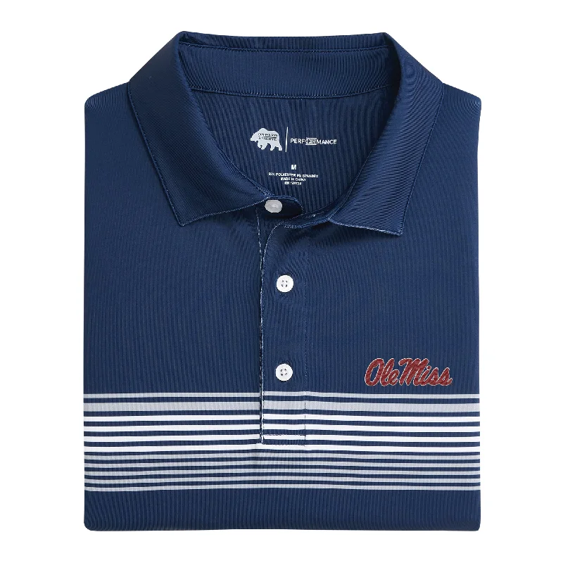 men's breathable polo shirts-Ole Miss Prestwick Printed Performance Polo