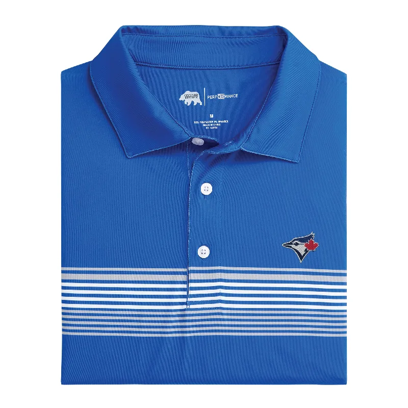 men's embroidered polo shirts-Toronto Blue Jays Prestwick Printed Performance Polo