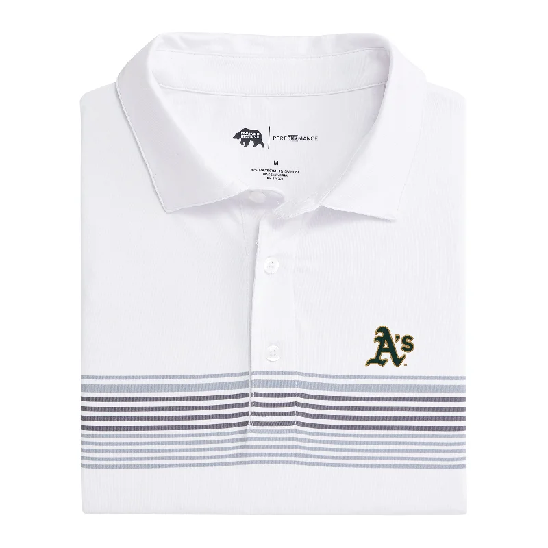 men's easy-care polo shirts-Oakland Athletics Prestwick Printed Performance Polo