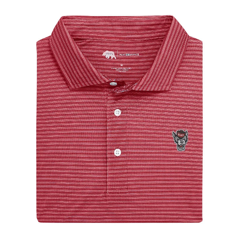 men's eco-friendly polo shirts-Pairing Stripe NC State Performance Pique Polo