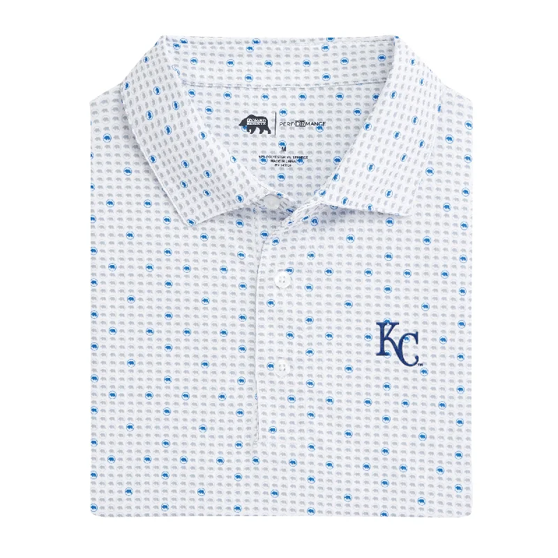 men's relaxed fit polo shirts-Kansas City Royals Tour Logo Printed Performance Polo