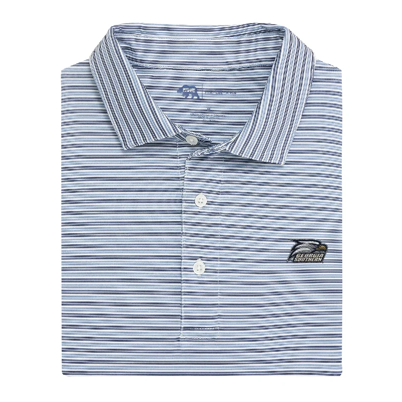 men's golf polo shirts-Wedge Stripe Georgia Southern Performance Polo