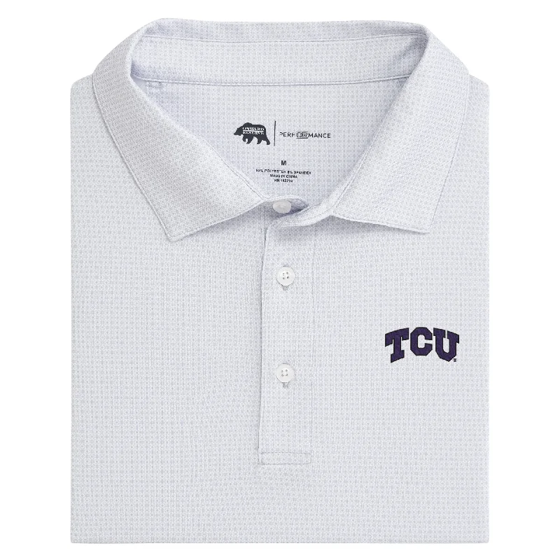 men's sporty chic polo shirts-TCU Range Printed Performance Polo