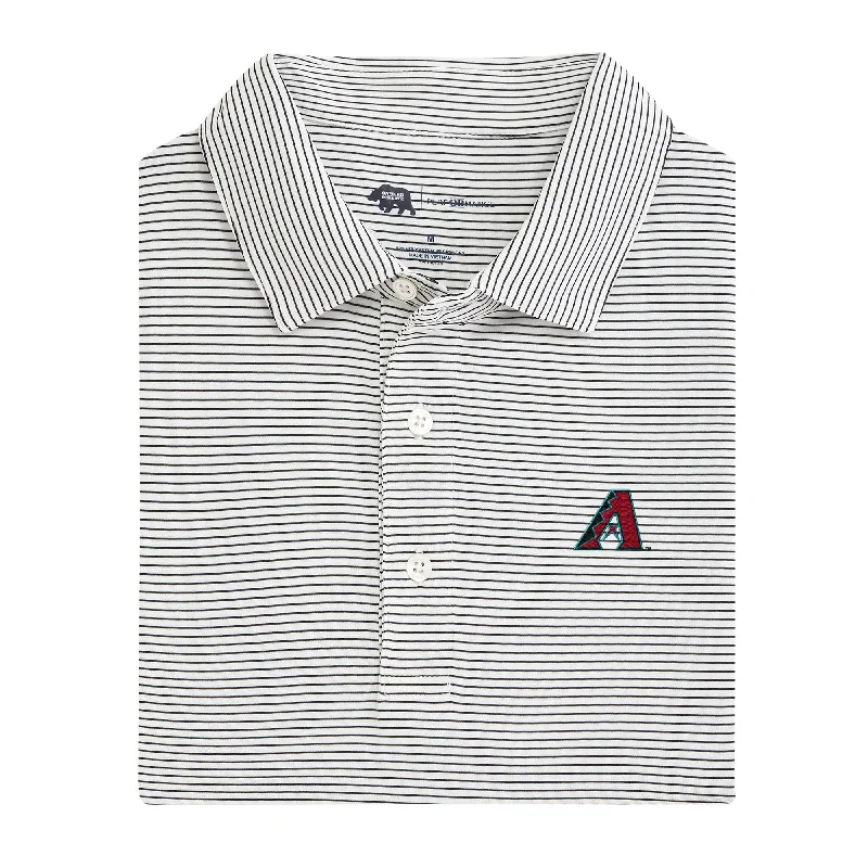 men's cotton polo shirts-Arizona Diamondbacks Birdie Stripe Performance Polo