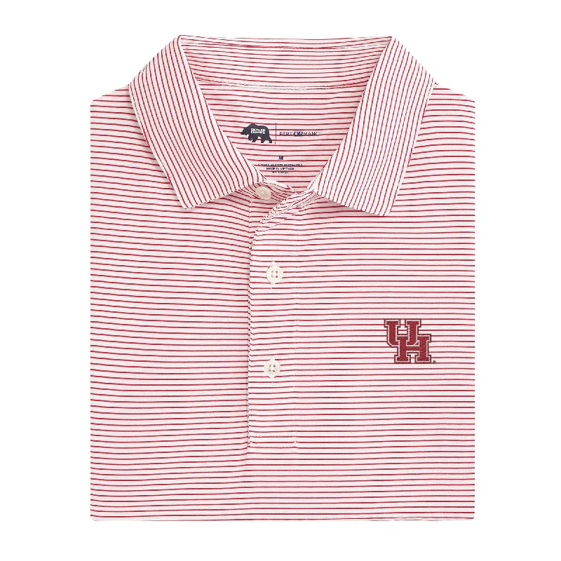 men's modern polo shirts-Birdie Stripe Houston Performance Polo