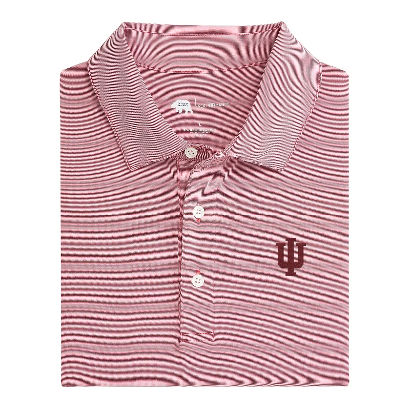 men's fashion polo shirts-Hairline Stripe Indiana Performance Polo