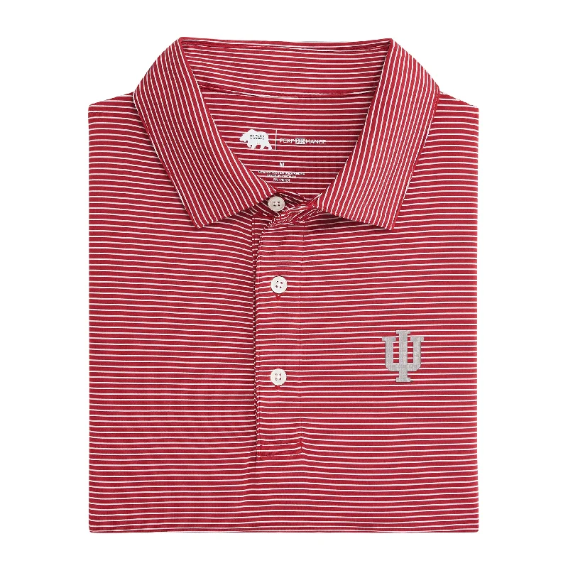 men's urban polo shirts-Birdie Stripe Indiana Performance Polo