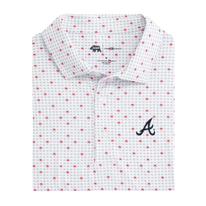 men's striped polo shirts-Atlanta Braves Tour Logo Printed Performance Polo