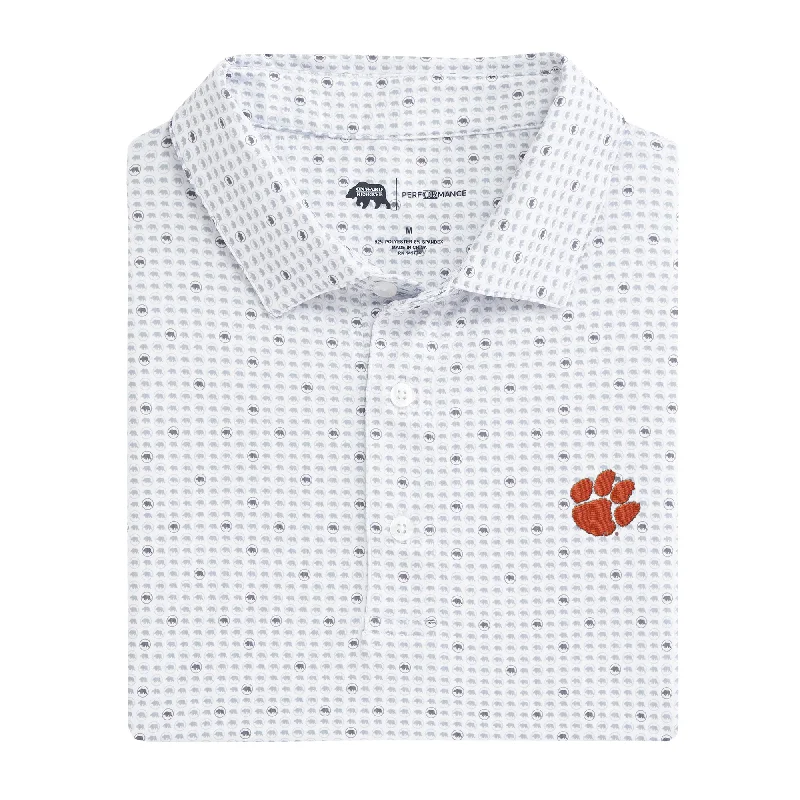 men's summer polo shirts-Clemson Tour Logo Printed Performance Polo