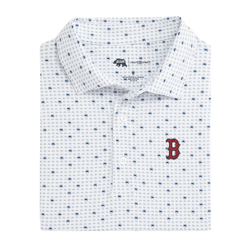 men's elegant polo shirts-Boston Red Sox Tour Logo Printed Performance Polo