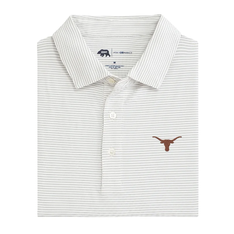 men's relaxed fit polo shirts-University of Texas Birdie Stripe Performance Polo