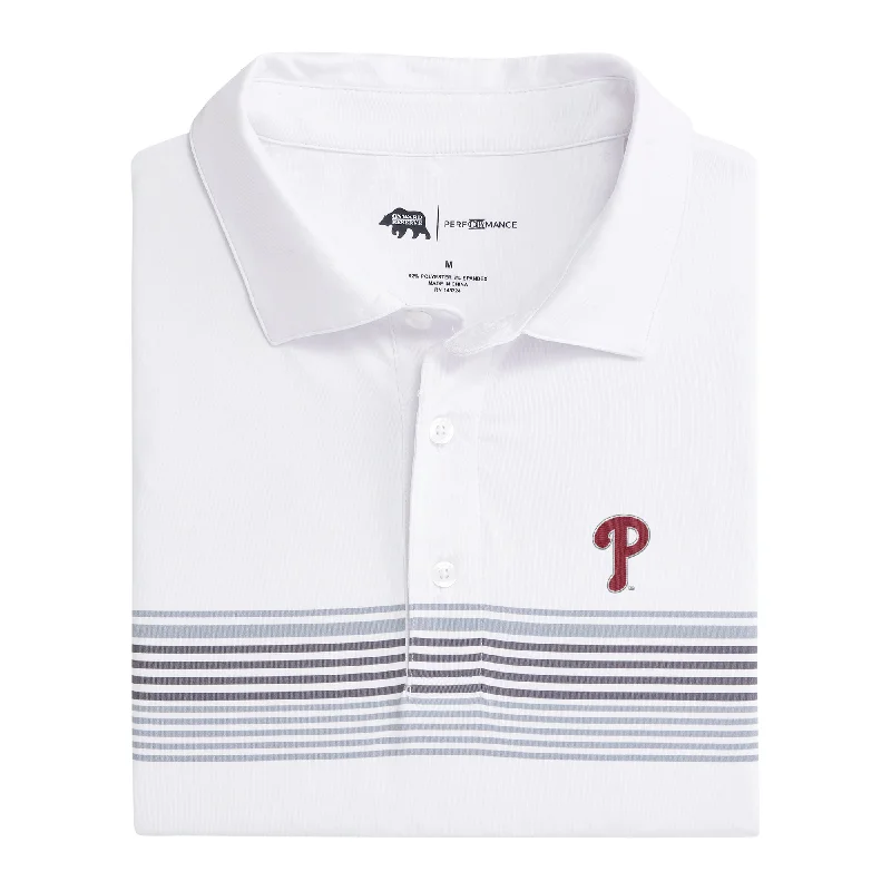 men's fashion polo shirts-Philadelphia Phillies Prestwick Printed Performance Polo