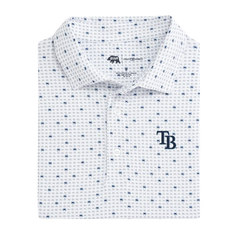 men's unique polo shirts-Tampa Bay Rays Tour Logo Printed Performance Polo