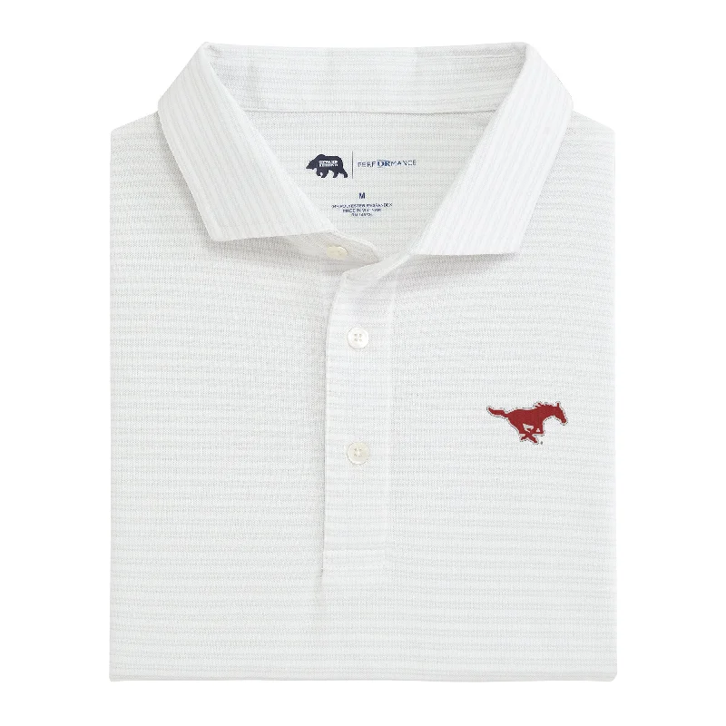 men's winter polo shirts-Pairing Stripe SMU Performance Pique Polo