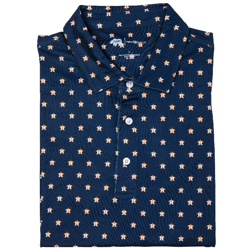 men's party polo shirts-Houston Astros Printed Performance Polo