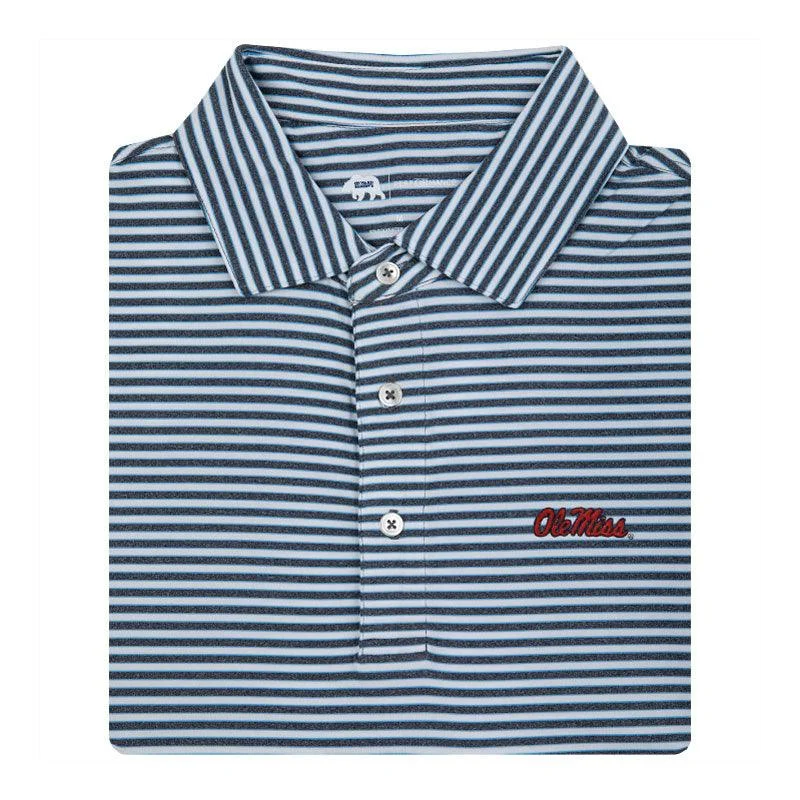 men's athletic polo shirts-Ole Miss Mulligan Stripe Polo