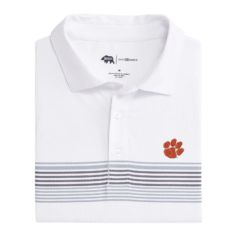 men's sporty polo shirts-Clemson Prestwick Printed Performance Polo