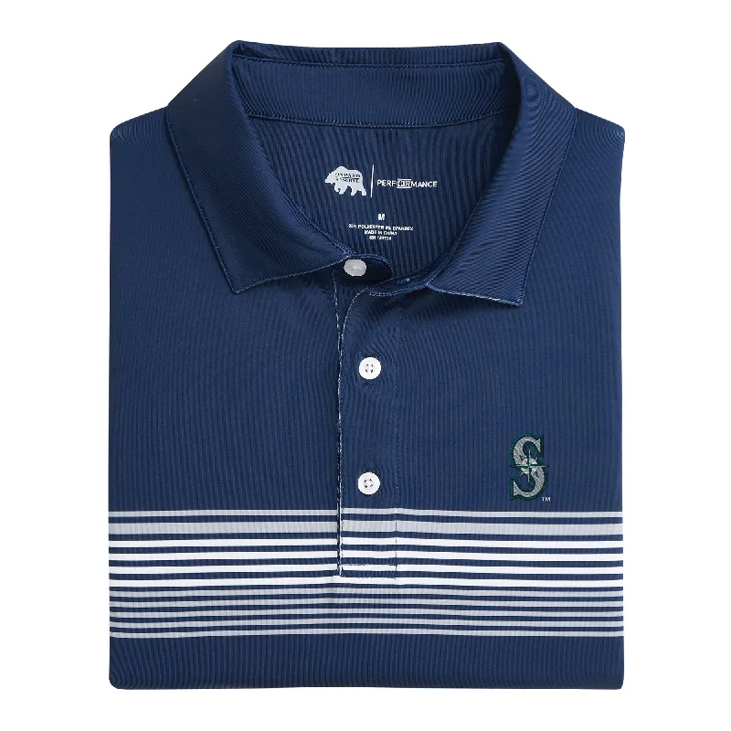 men's two-tone polo shirts-Seattle Mariners Prestwick Printed Performance Polo