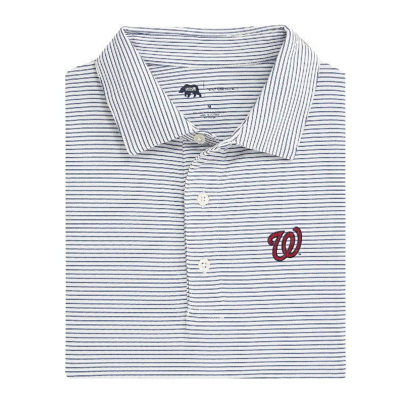 men's vibrant polo shirts-Washington Nationals Birdie Stripe Performance Polo