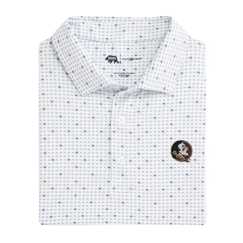 men's formal polo shirts-Florida State Tour Logo Printed Performance Polo