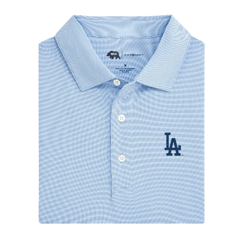 men's pique polo shirts-Los Angeles Dodgers Hairline Stripe Polo