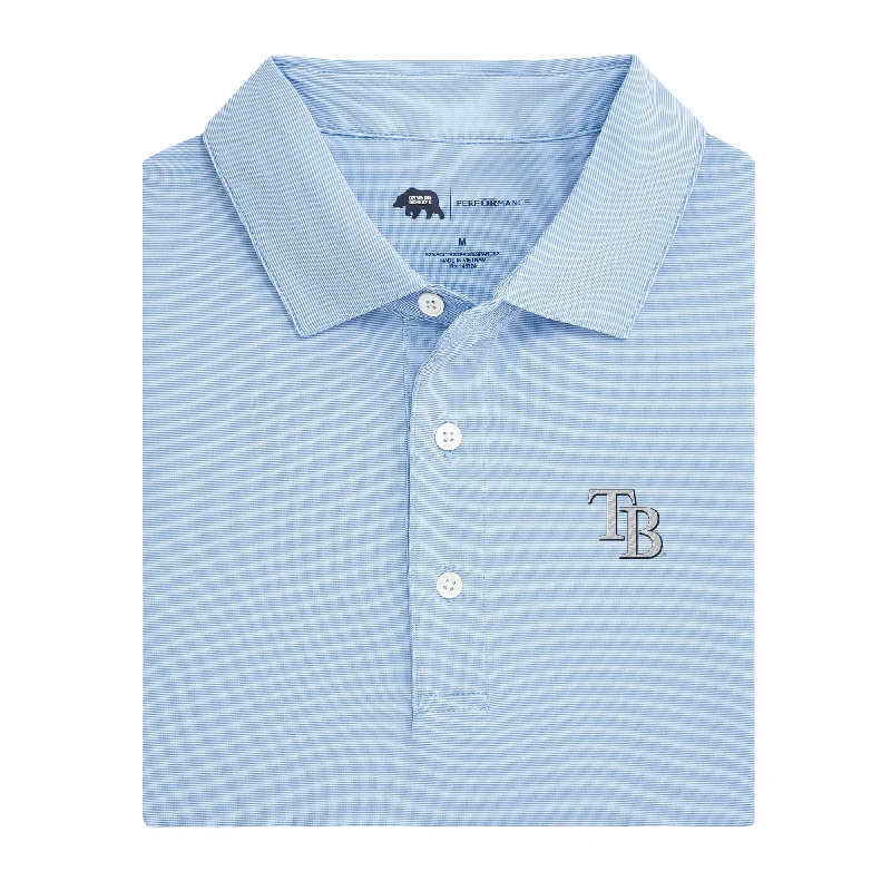 men's functional polo shirts-Tampa Bay Rays Hairline Stripe Performance Polo