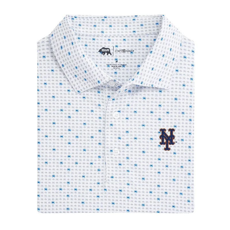 men's sophisticated polo shirts-New York Mets Tour Logo Printed Performance Polo