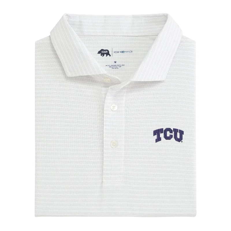 men's functional polo shirts-Pairing Stripe TCU Performance Pique Polo