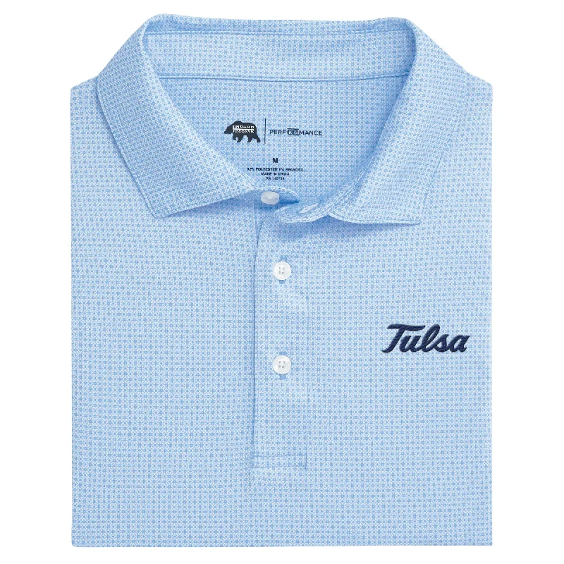 men's sophisticated polo shirts-Tulsa Range Printed Performance Polo