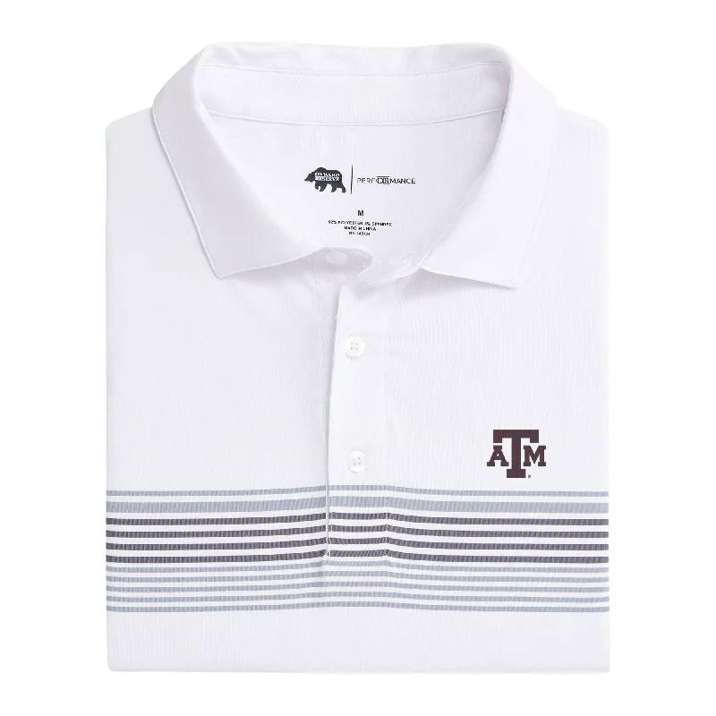 men's short sleeve polo shirts-Texas A&M Prestwick Printed Performance Polo