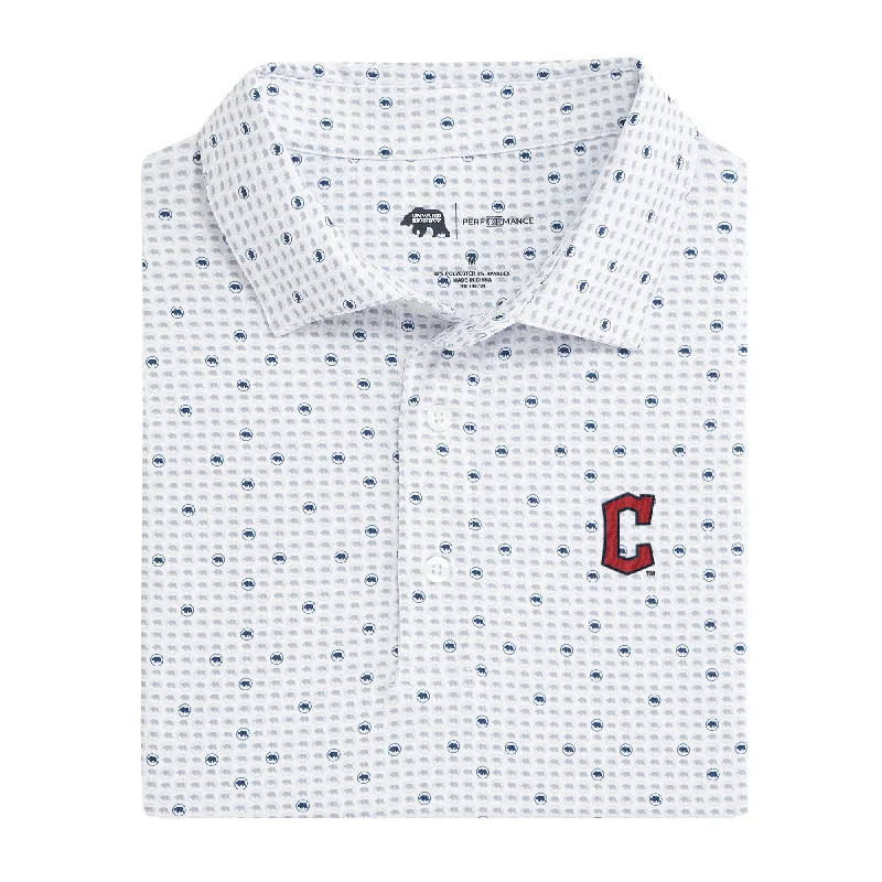 men's fitted polo shirts-Cleveland Guardians Tour Logo Printed Performance Polo