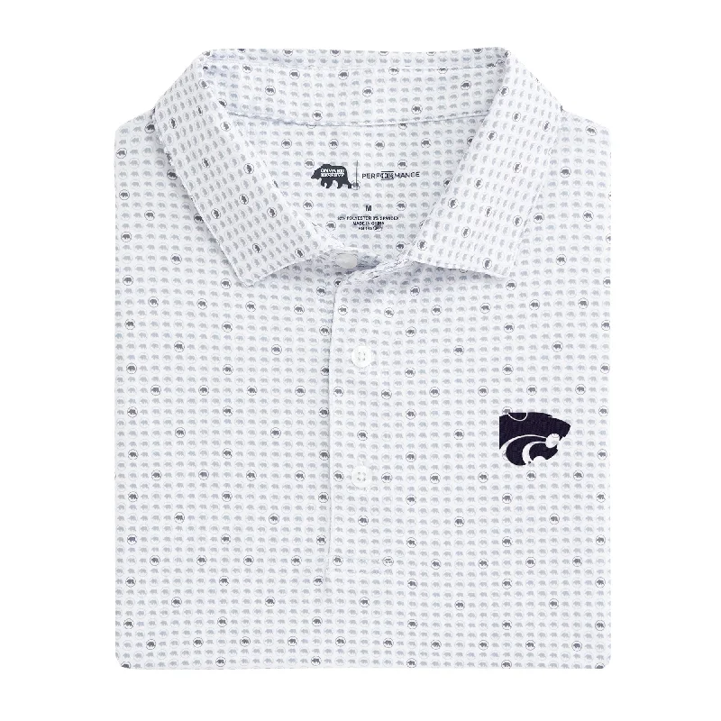 men's checked polo shirts-Kansas State Tour Logo Printed Performance Polo