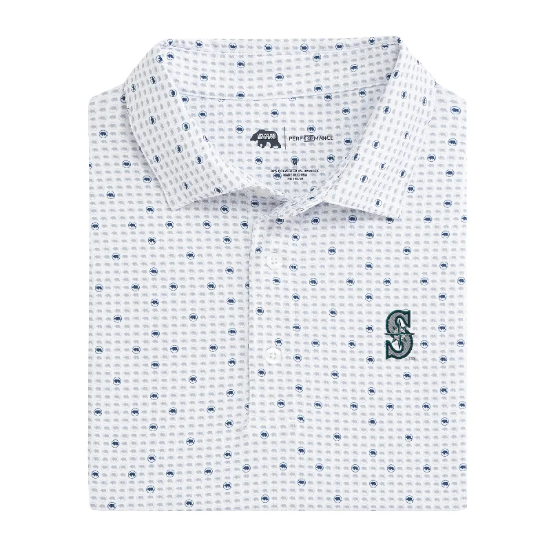 men's popular polo shirts-Seattle Mariners Tour Logo Printed Performance Polo