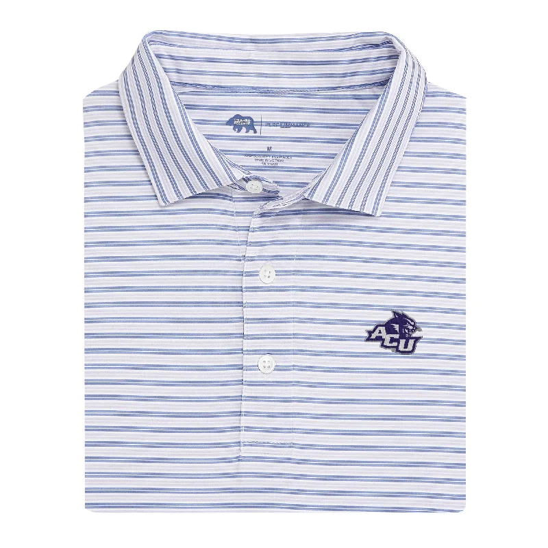 men's trendy polo shirts-Wedge Stripe Abilene Christian Performance Polo