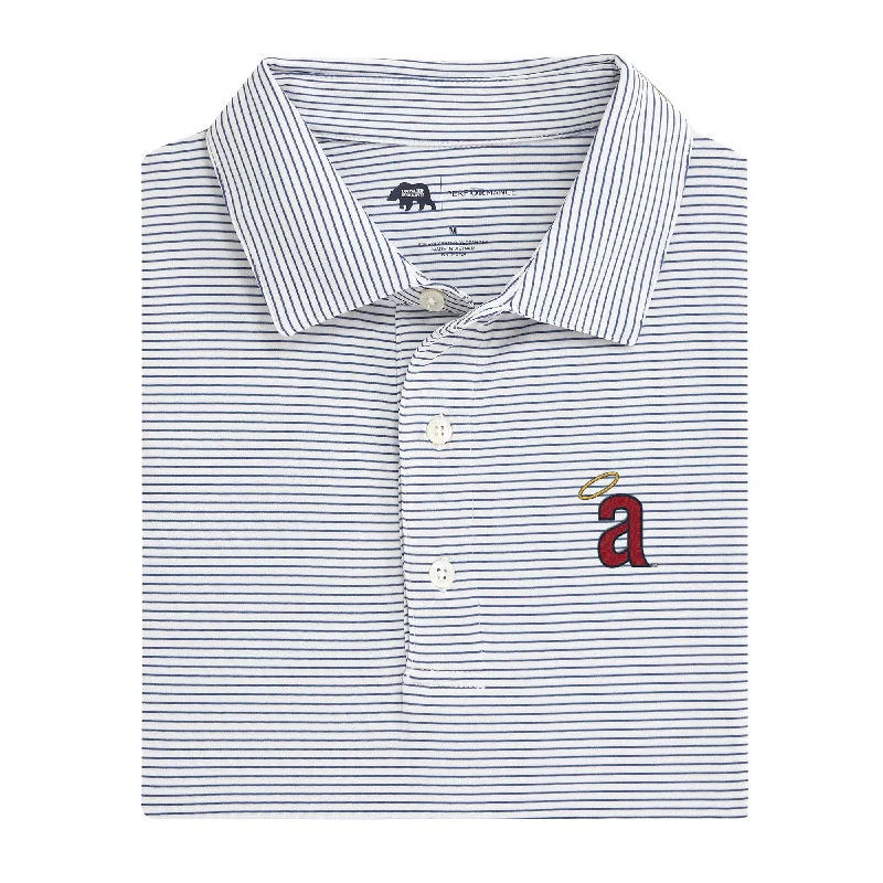 men's jersey polo shirts-Los Angeles Angels Cooperstown Birdie Stripe Performance Polo