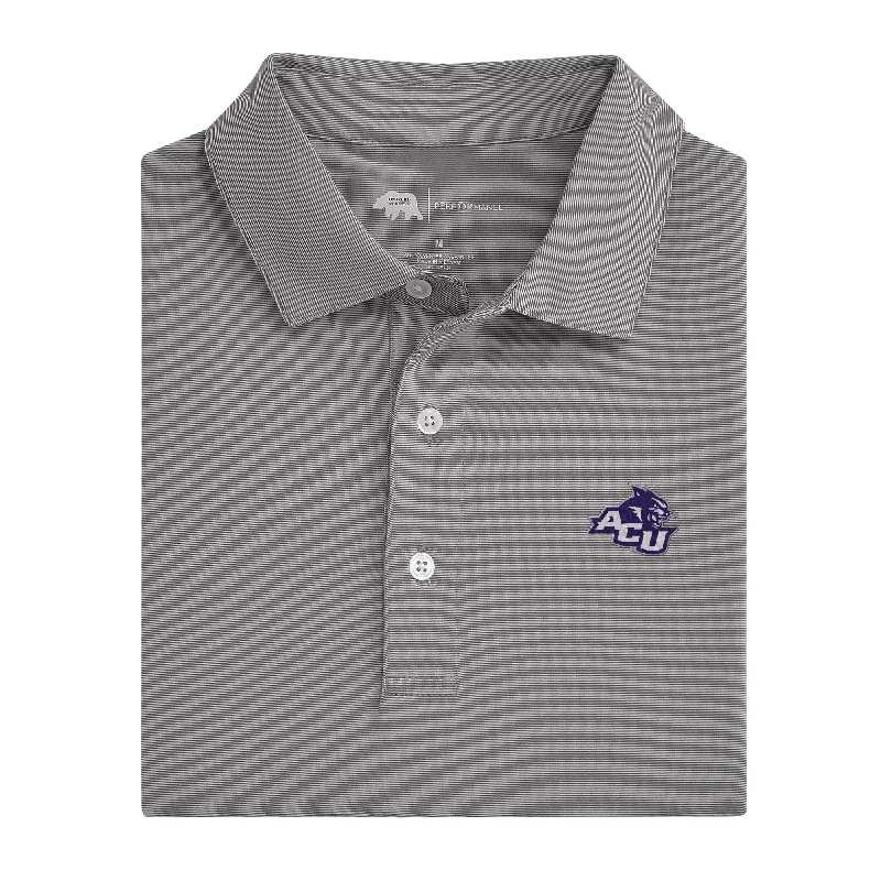 men's sporty polo shirts-Hairline Stripe Abilene Christian Performance Polo