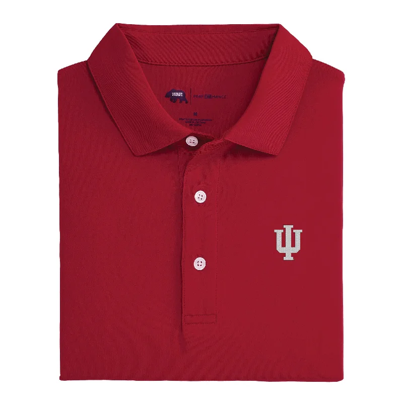 men's streetwear polo shirts-Solid Indiana Performance Polo