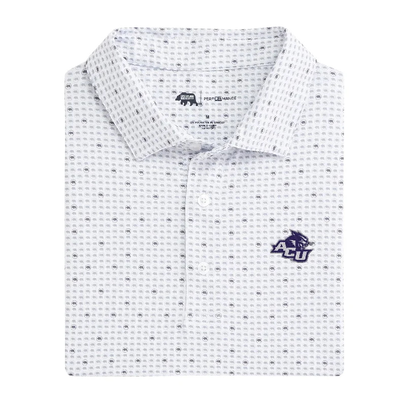 men's comfortable polo shirts-Abilene Christian Tour Logo Printed Performance Polo