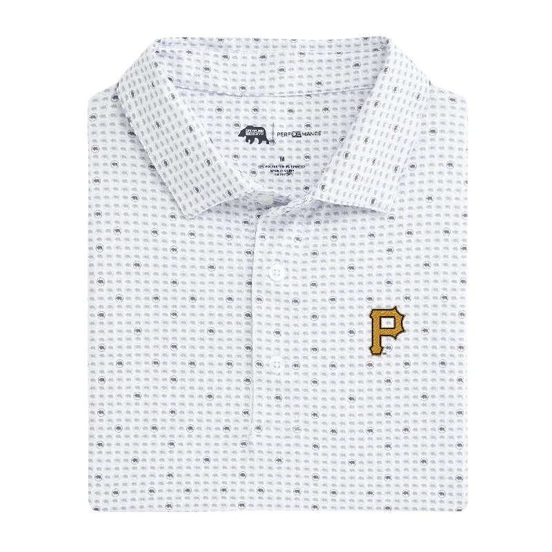 men's neutral polo shirts-Pittsburgh Pirates Tour Logo Printed Performance Polo