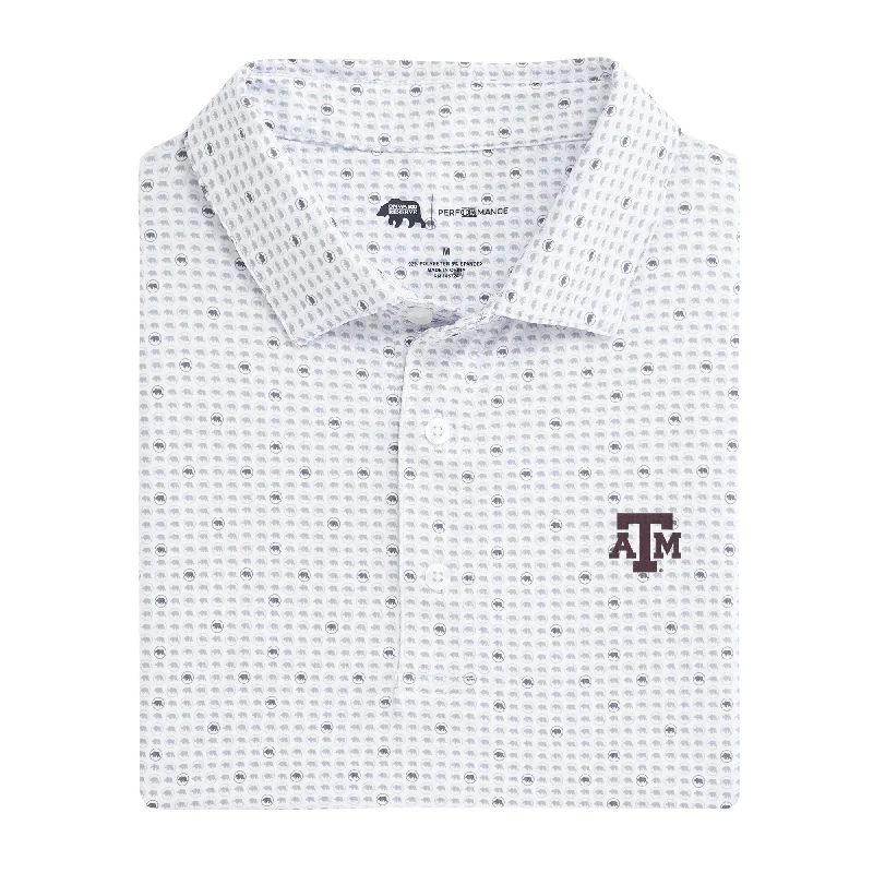 men's athletic polo shirts-Texas A&M Tour Logo Printed Performance Polo