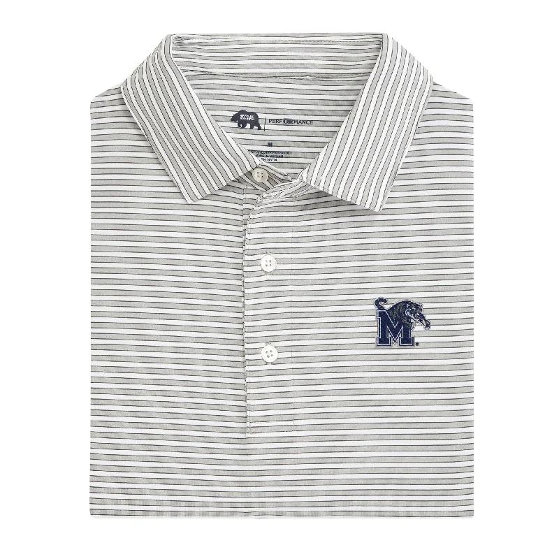 men's soft polo shirts-Mulligan Stripe Memphis Performance Polo