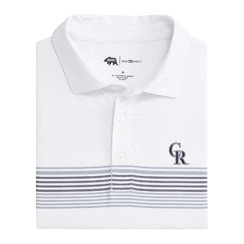 men's sporty chic polo shirts-Colorado Rockies Prestwick Printed Performance Polo