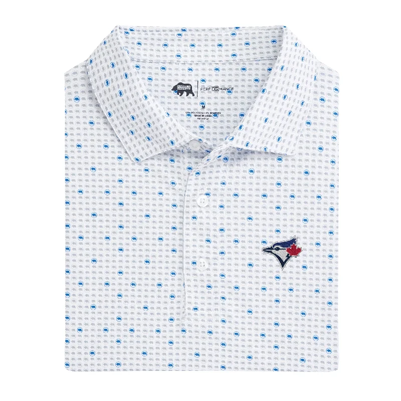 men's new arrival polo shirts-Toronto Blue Jays Tour Logo Printed Performance Polo