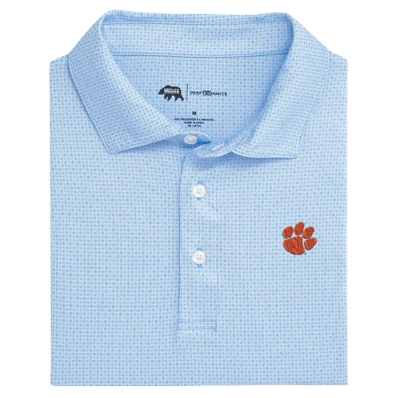 men's short sleeve polo shirts-Clemson Range Printed Performance Polo