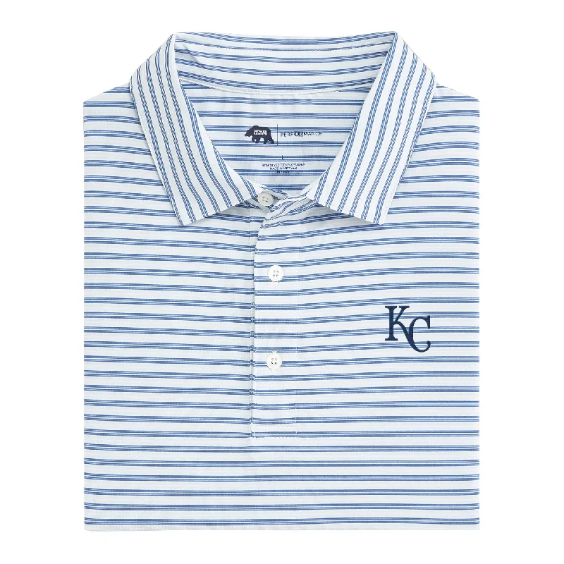 men's fall polo shirts-Kansas City Royals Wedge Stripe Performance Polo