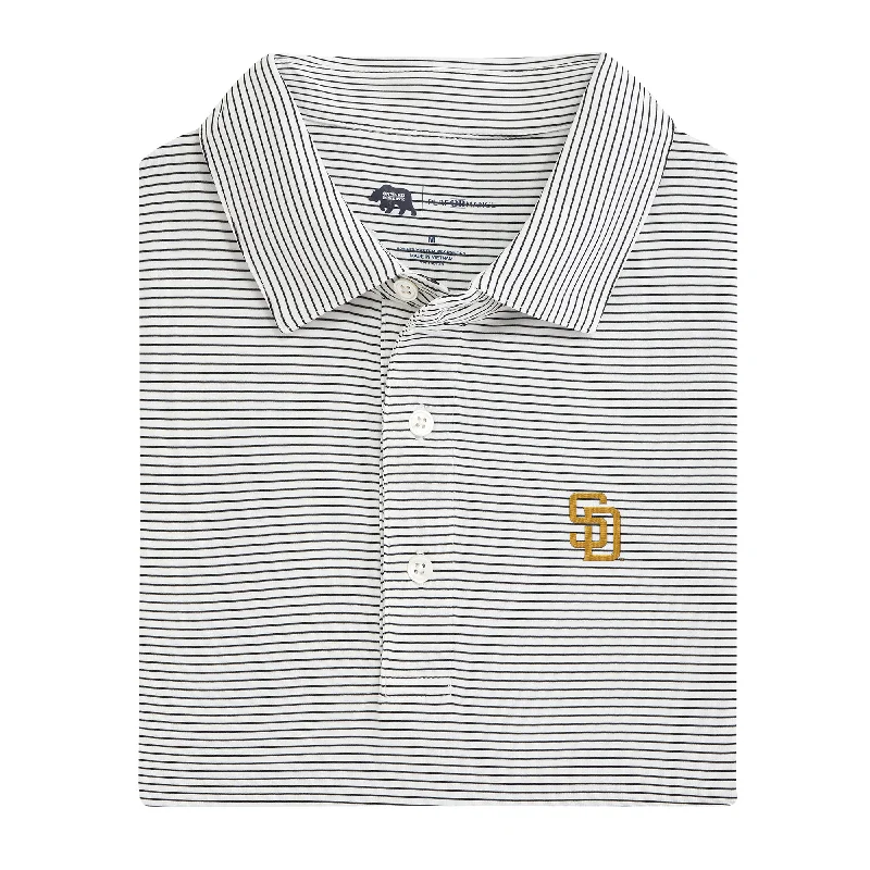 men's bestselling polo shirts-San Diego Padres Birdie Stripe Performance Polo