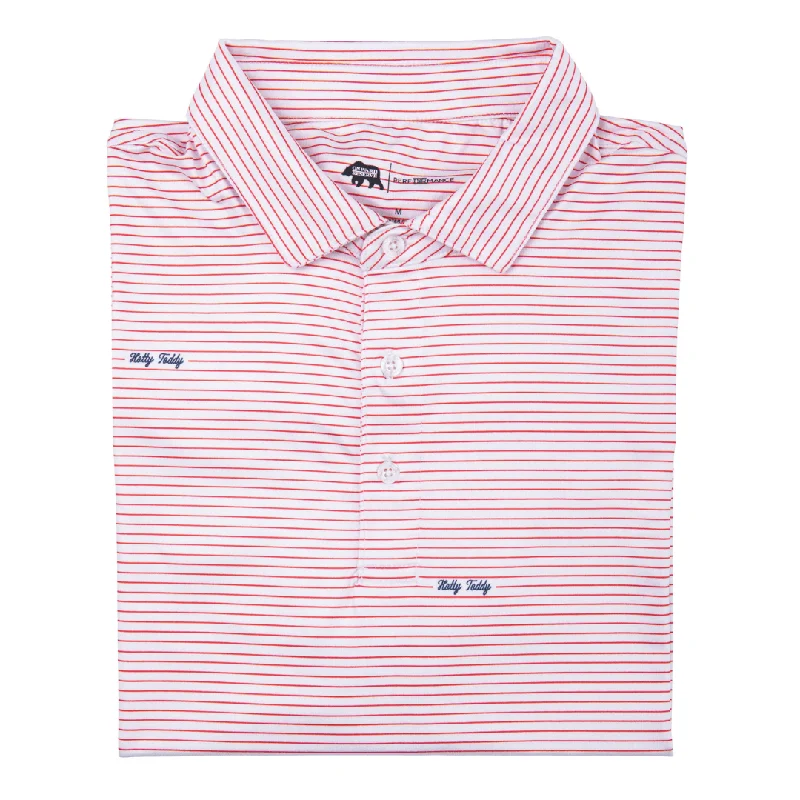 men's home wear polo shirts-Hotty Toddy Script Stripe Performance Polo