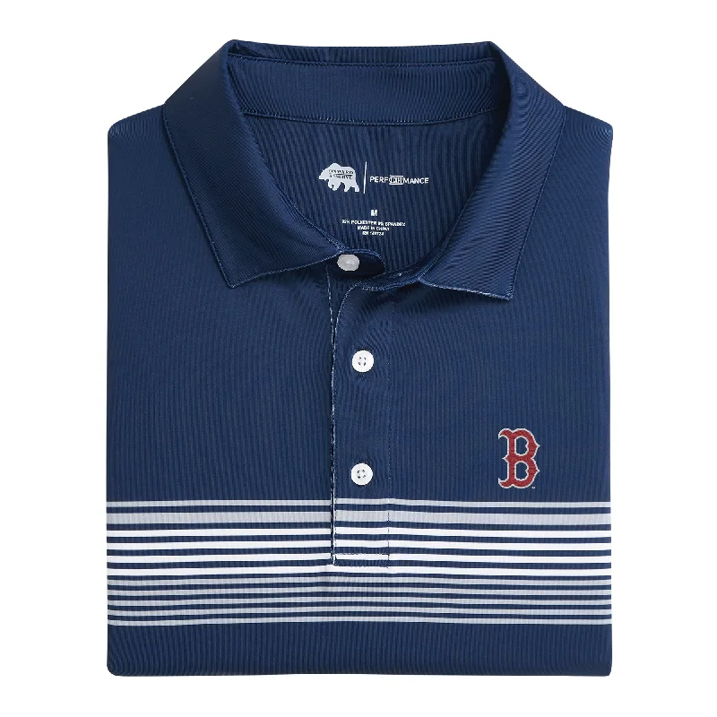 men's designer polo shirts-Boston Red Sox Prestwick Printed Performance Polo