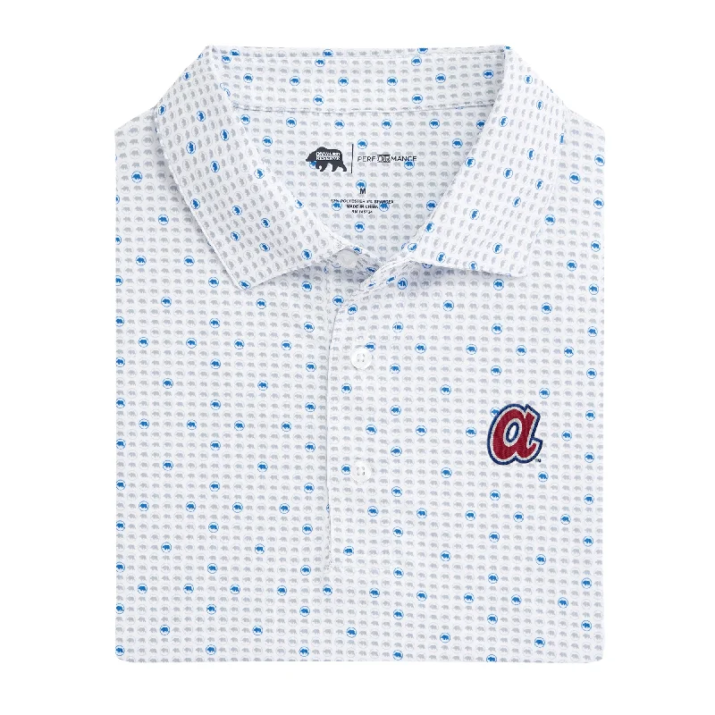 men's patterned polo shirts-Atlanta Braves Cooperstown Tour Logo Printed Performance Polo